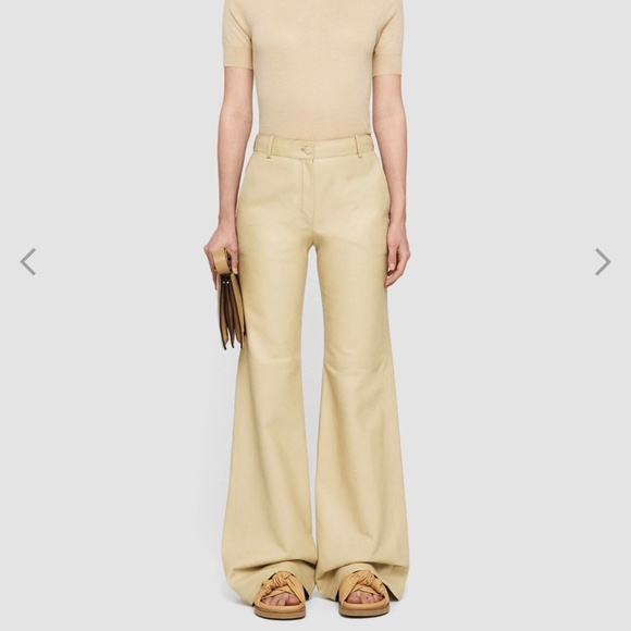 Joseph Wide Leg Nappa Leather Pants - size 38